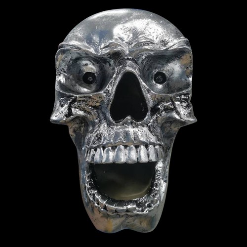 Headlight Motorcycle Skull Shape Monster Head Lamp Led LED Chrome Bike AU - Picture 5 of 8