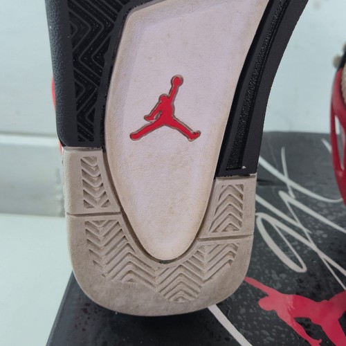 Air Jordan Retro 4 GS White/ Fire Red-Black Sneaker Kinder 3,5Y Uk 3 mit Karton - Bild 14 von 22