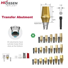 Dental Titanium Straight Abutment Regular fits Osstem Hiossen Regular with Screw