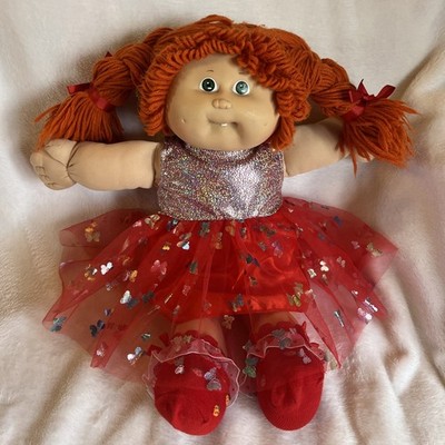 Vintage Cabbage Patch Kinder Mädchen Puppe rote Ingwerhaare grüne Augen HM5 erster Zahn