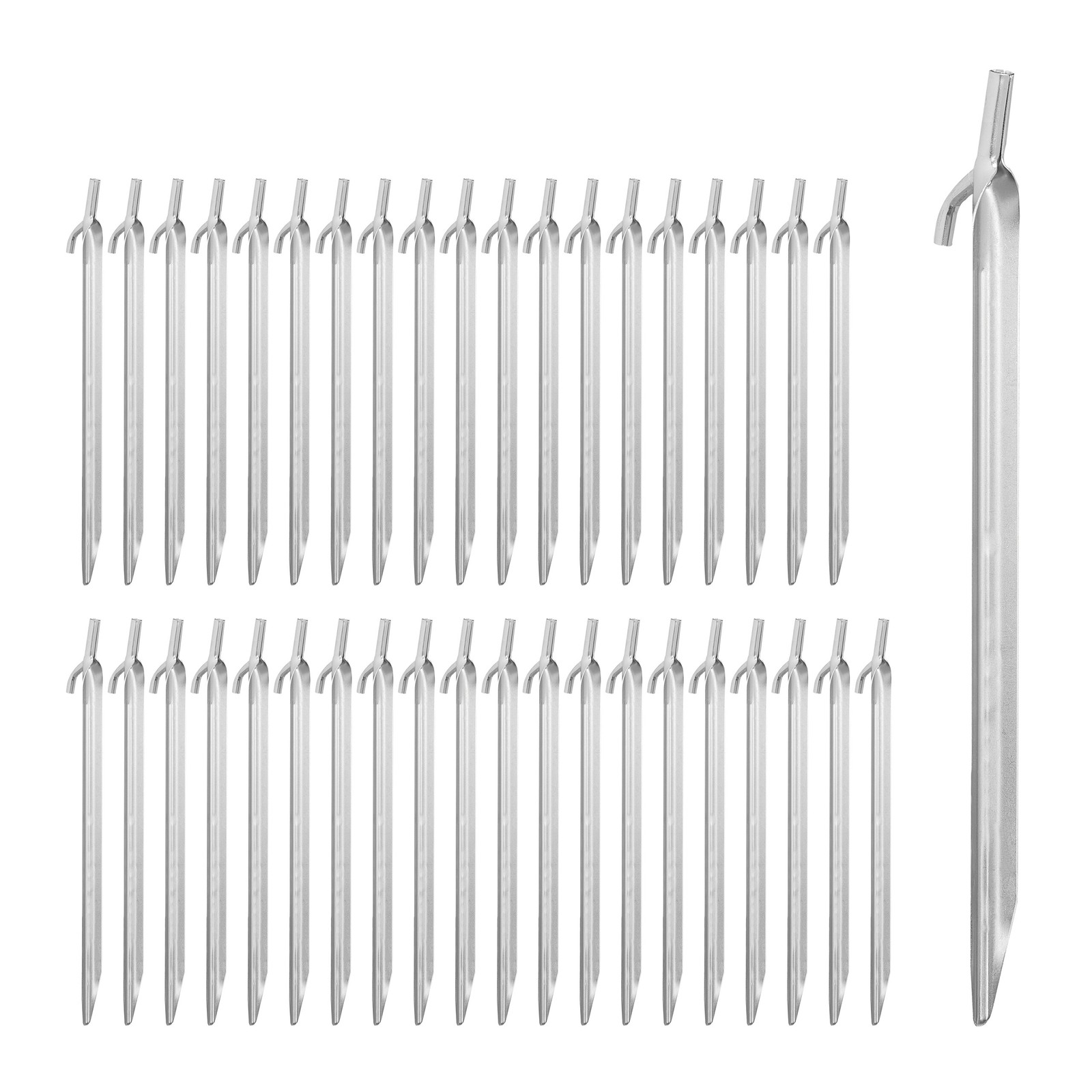 Pack 40 piquetas para camping Estacas tienda de campaña Clavijas suelo acero