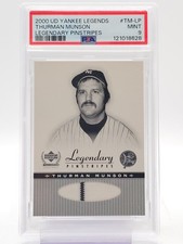 THURMAN MUNSON 2000 YANKEE LEGENDS LEGENDARY PINSTRIPES PATCH #TM-LP PSA 9 Q3403