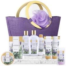 spa luxetique Gift Baskets for Women, Spa Gifts for Women - 10pcs Lavender Bath