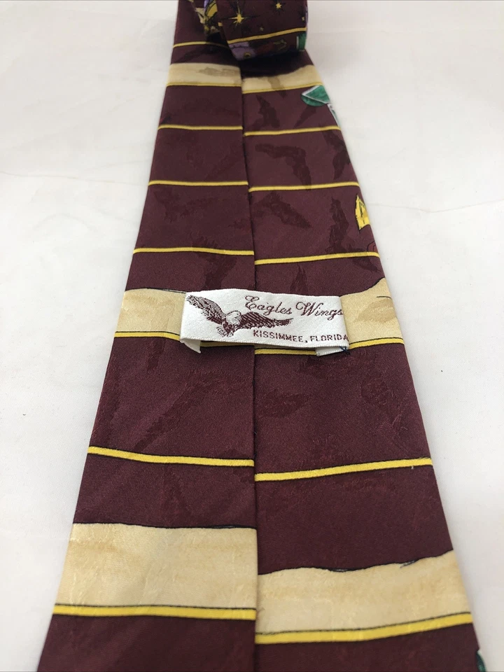 Галстук шелковый Eagles Wings рождественская сцена рождественский праздничный галстук - Изображение 4 из 4