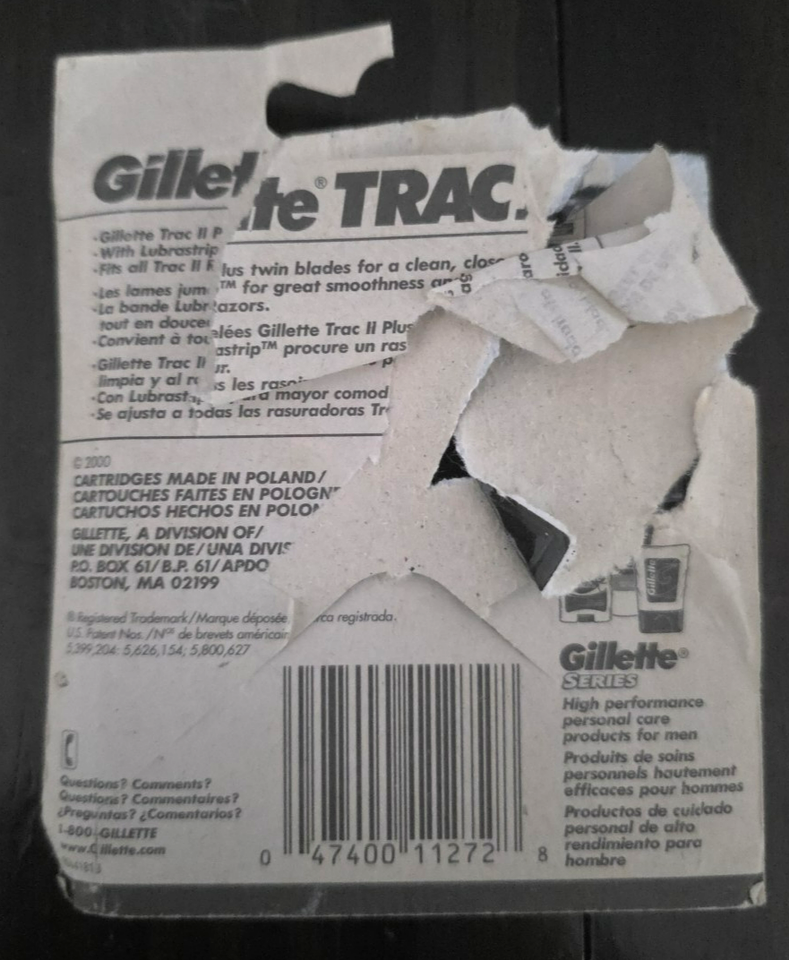 2000 Gillette TRAC II Plus Razor Blade Refill Cartridges 10 Count Open ...