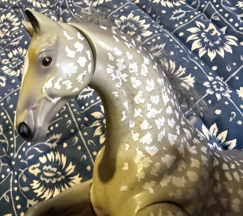 Vintage 1996 Grand Champions Dappled Grey Stallion Horse Toy Empire Sound Works