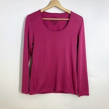 Patagonia Womens Long Sleeve Scoop Neck Athletic Top Magenta Size S
