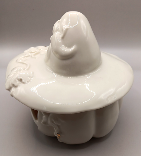 Lenox Ivory Jack 'O Lantern with Witch Hat 24k Gold Gilt Halloween - Picture 4 of 11