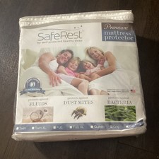 SafeRest Premium Hypoallergenic Waterproof Mattress Protector - Queen, White