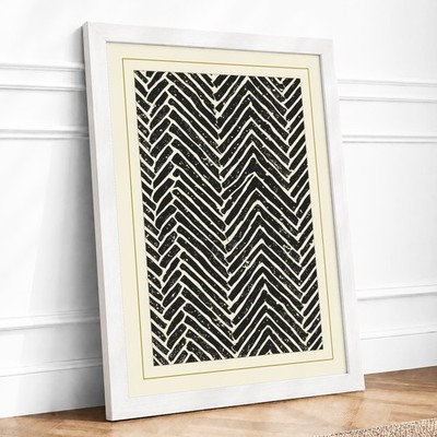 Chevron Rhythm Geometric Framed Wall Art Print Home Decor Ready to Hang