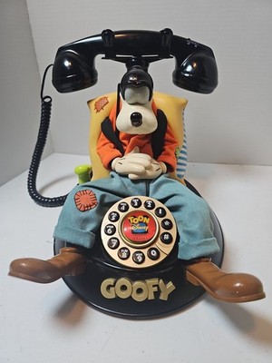 Vintage Disney Telemania Goofy Animated Talking Landline Telephone Works
