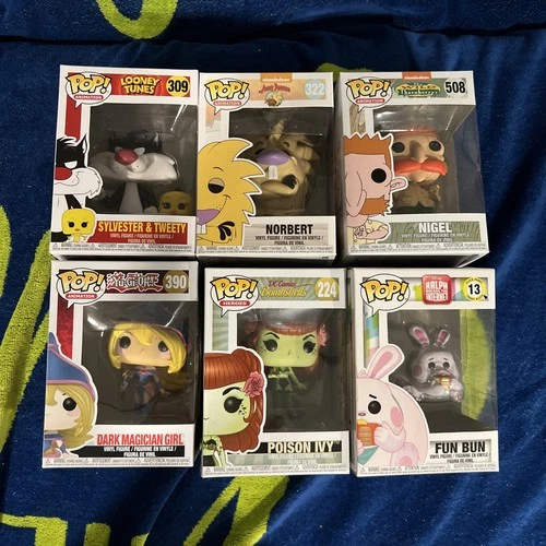 Funko Pop! Animation Lot Of 6 Nigel Poison Ivy Sylvester Norbert Fun Bun Magic