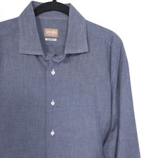 GITMAN BROS 1978 Tailored Fit Shirt Blue 18 34 Made in USA Men's Vintage
