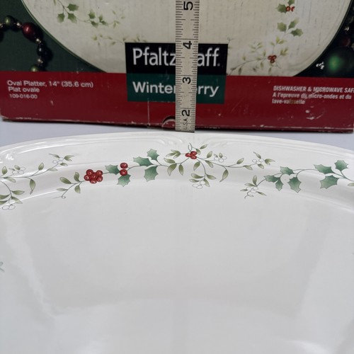 Pfaltzgraff "Winterberry" ovale Servierplatte Steinzeug spülmaschinenfest 14" BOX - Bild 13 von 13