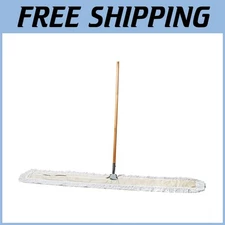 60" Commercial Dust Mop - Cotton Head, Wood Handle