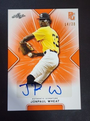 2021 LEAF PERFECT GAME ORANGE JONPAUL WHEAT PAPER RC AUTO # 14/30