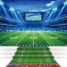 Hahafelt 2 Pcs Backdrop Floor Runner Set Sports Party Decor, Football