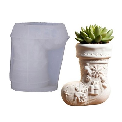 Soft Holiday Theme Flower Pot Silicone Mold For Handmade Resin Gifts Planters
