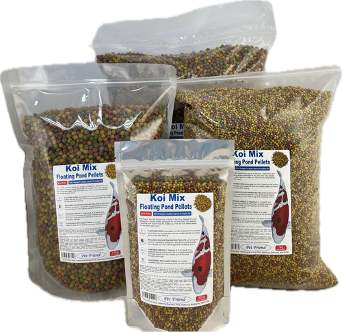 Koi Pond Fish Food Pellet Mix Colour Growth Spirulina Wheatgerm All Year Diet - Afbeelding 1 van 25