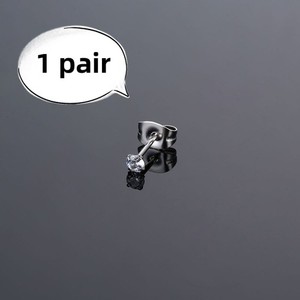 Authentic 925 Sterling Silver Gold-Plated Round Cubic Zirconia Clear CZ Stud Earrings