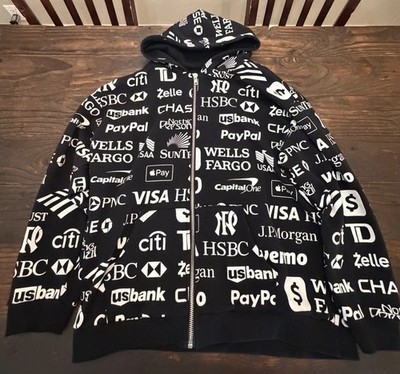 Nothing Personal Bank Scammer Hoodie Size XL Black Zip up