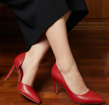 Scarpe Décolleté Alesya in Vera Pelle Rossa