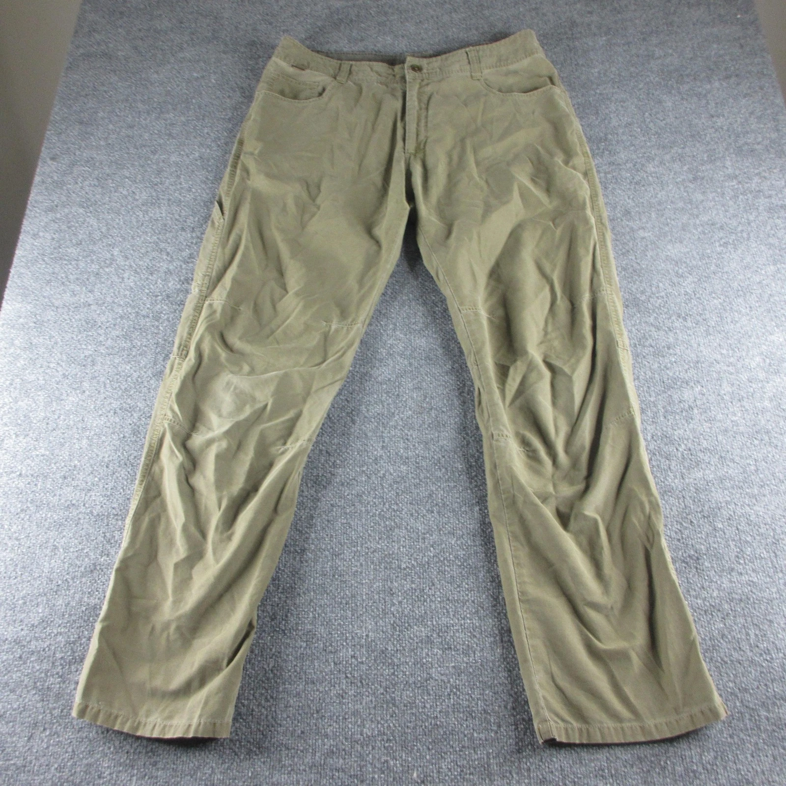 Kuhl Pants Mens 36x32 Green Canvas Straight Cargo Quick Dry Outdoors Hiking