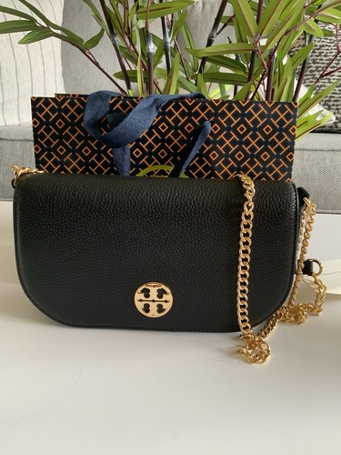 NWT TORY BURCH CHELSEA CONVERTIBLE CROSSBODY BLACK - Picture 2 of 10