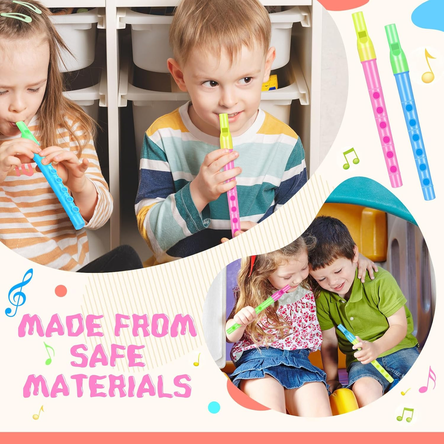 Bulk 6 Hole Plastic Recorders Kids Mixed Color Toy