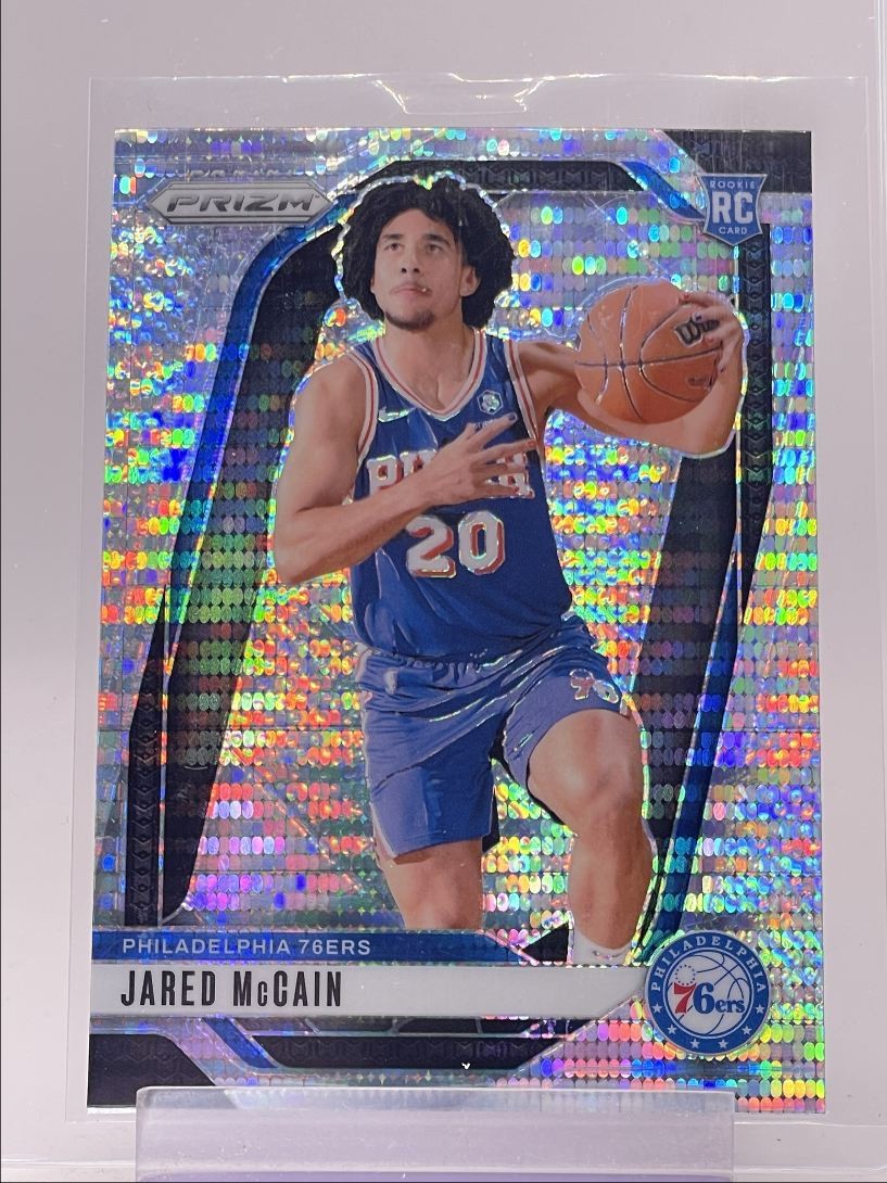 JARED MCCAIN 2024-25 PANINI PRIZM ROOKIE PULSAR 76ERS #222 RC Q6084