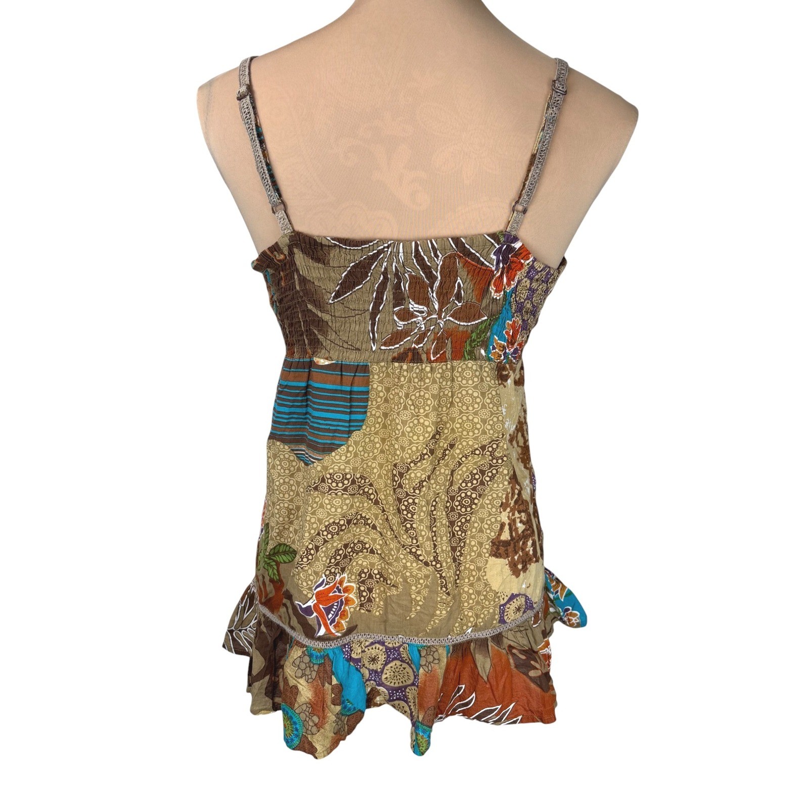 Dizzy Lizzy Medium Boho Patchwork Button Front Co… - image 2