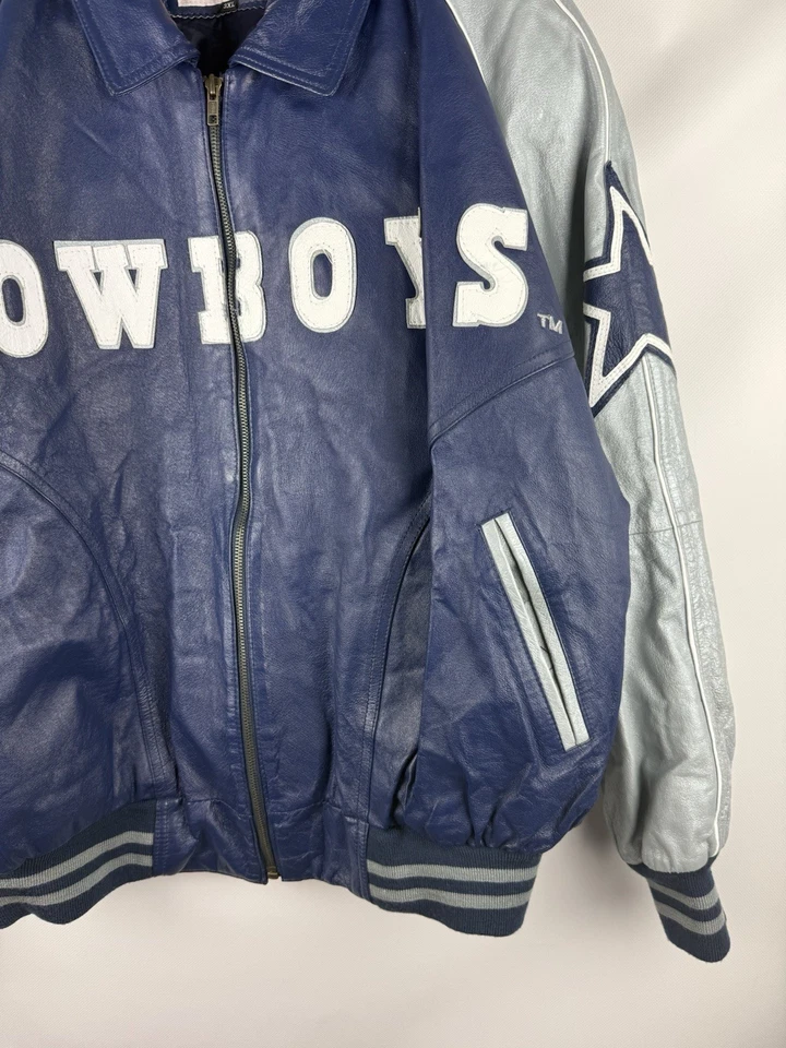 Винтажная кожаная куртка-бомбер 90-х Montana Toons Dallas Cowboys The Flinstones - Изображение 4 из 4