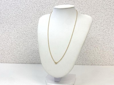 Tiffany Necklace By the Yard K18 Single Diamond Gold