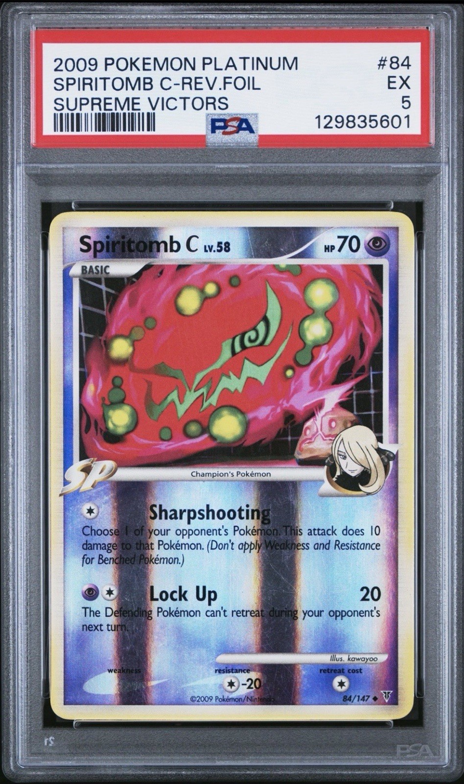 2009 POKEMON PLATINUM SUPREME VICTORS 84 SPIRITOMB C-REVERSE FOIL PSA 5 EX