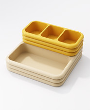 Rectangular Stacked Storage Trays Organizer Plastic Compartment Box