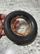 Vintage Pennsylvania Tires Ashtray Car Truck Auto Tire Pink Glass Blemishes Usa