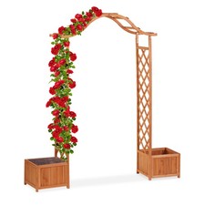 Holz-rosenbogen Rank-Pergola Blumenbogen Freistehender Torbogen 2 Kübel orange