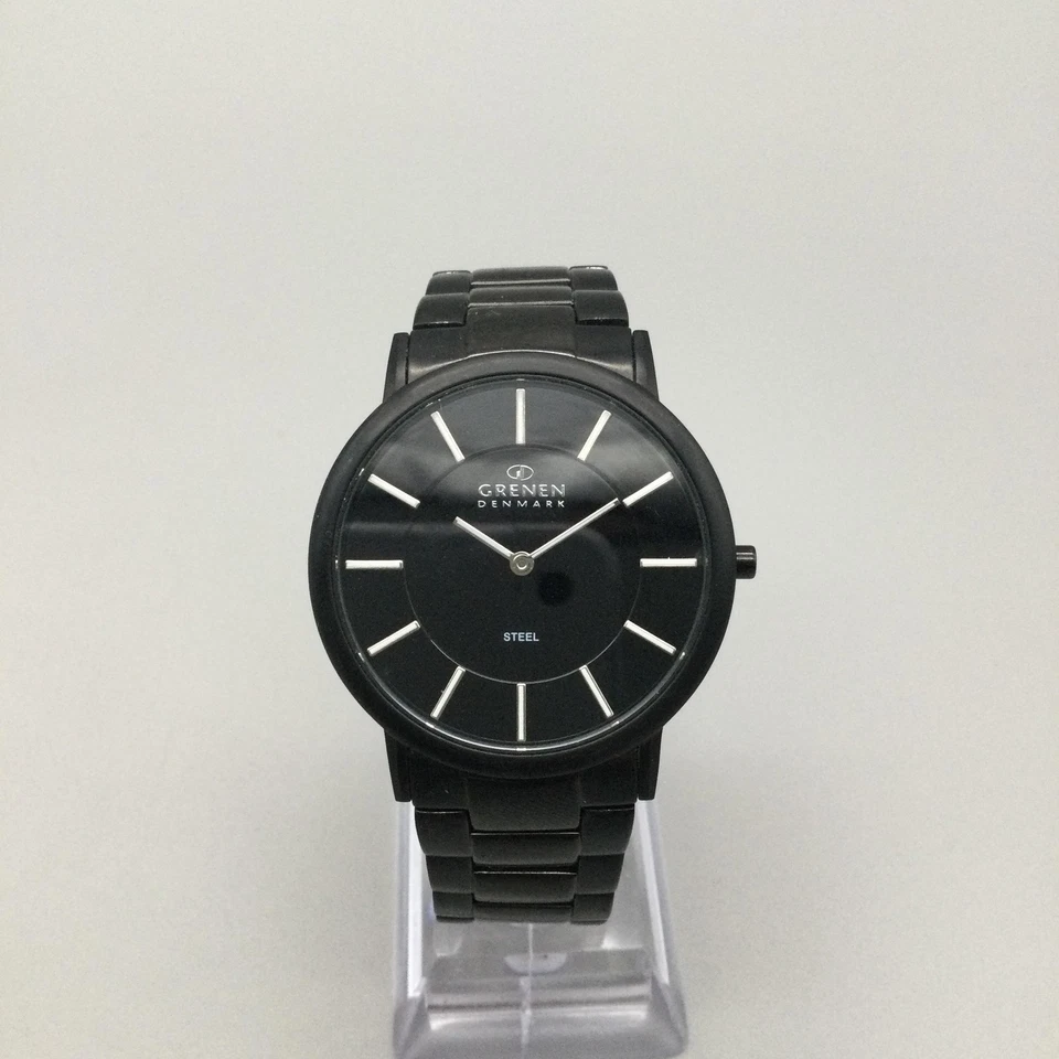 Reloj Grenen Dinamarca Hombre 37mm Negro Acero Inoxidable Skagen B-40LBXB Batería Nueva 6.75" Foto 2 de 4