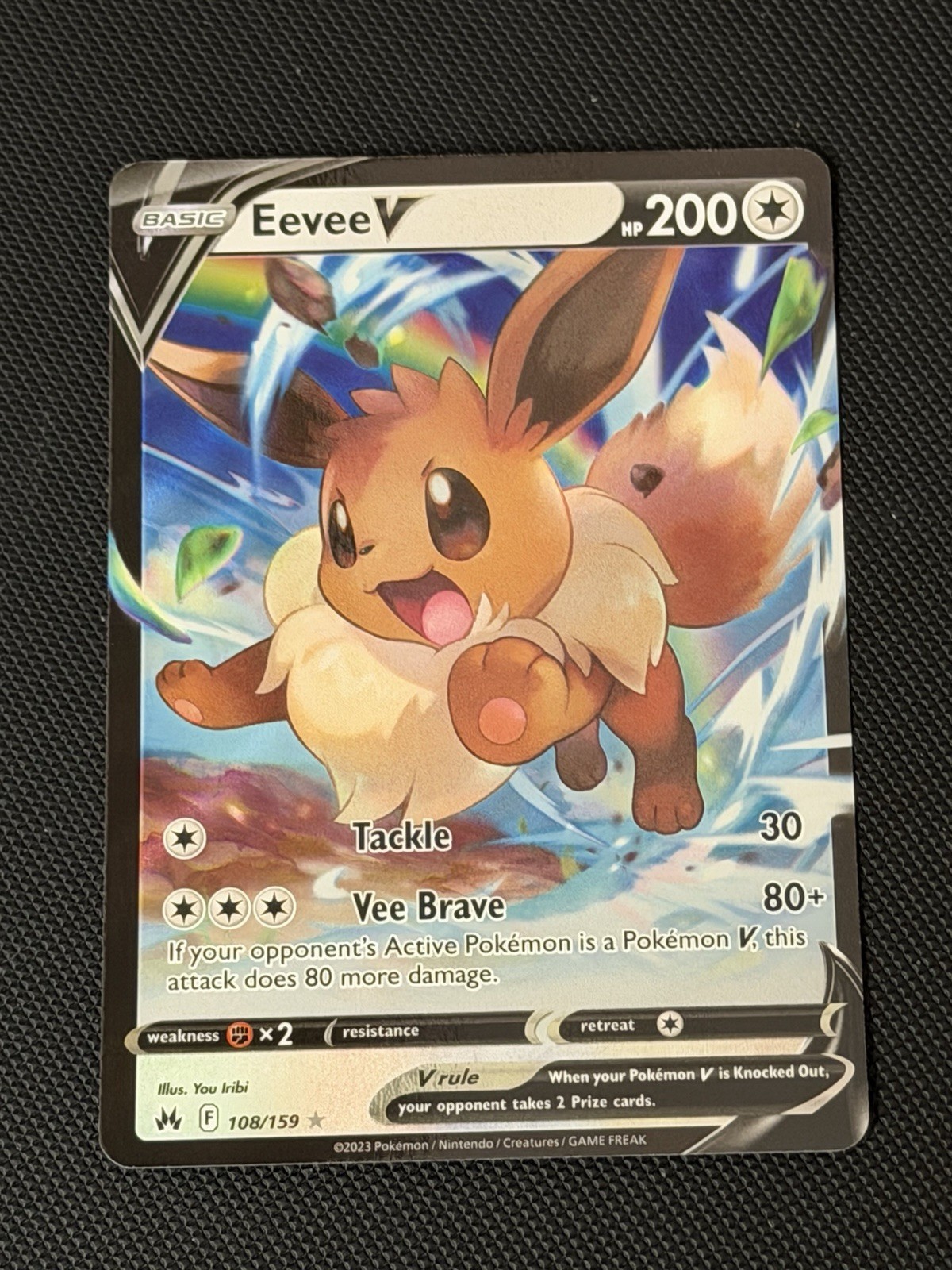 Eevee V 108/159 Pokemon Crown Zenith Holo Ultra Rare Near Mint NM