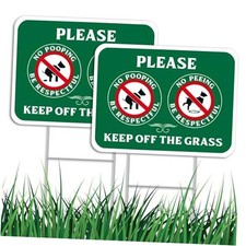 2 Pack No Peeing and No Pooping Dog Sign, 16 X 12 Inches Corrugated Plastic