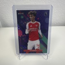 2026 Topps Finest Premier League Max Dowman Arsenal Rookie /150 Purple Checker
