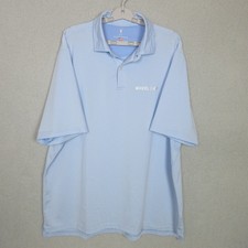 Fairway Greene Wheels Up Polo Shirt Mens XXL Light Blue Stripe Made in USA