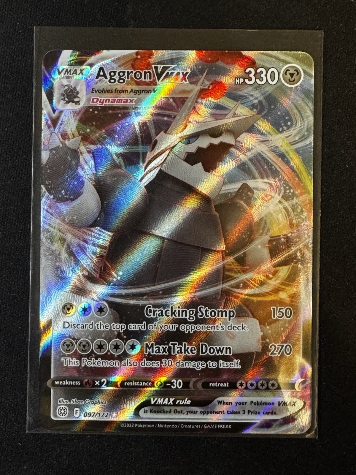 Pokémon TCG Aggron VMAX - Brilliant Stars 097/172 Holo Ultra Rare NM/MINT!