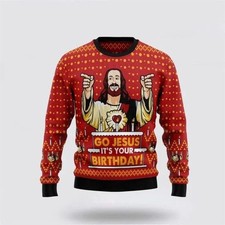 Jesus  s Birthday Ugly Christmas Sweater - Ugly Sweatshirt