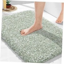  Bathroom Rugs for Home Essentials, Non Slip 17" x 24" Light Green and White