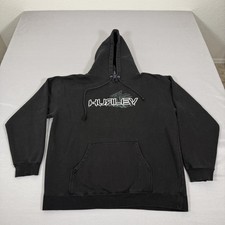 Vintage Hurley Hoodie Mens Large Black 999 Pullover Sweater Surf Skate 90s Y2K