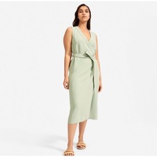 Everlane The Japanese GoWeave Sleeveless Midi Wrap Dress Size 4 Mint Green