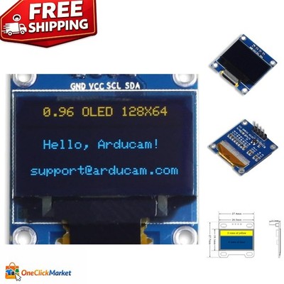I2C 0.96 Inch OLED Display Module - 128x64 Resolution for Microcontrollers