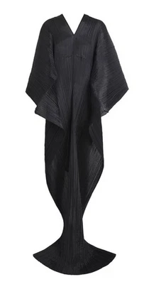 🌟Wie🌟Issey Miyake Falten Stoff Atemberaubend SCHWARZ Madame T Schal/Cape/Stola Kleid - Bild 1 von 4