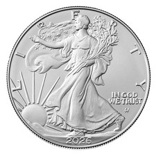 Presale - 2026 $1 1-oz American Silver Eagle Brilliant Uncirculated 87.95 per troy oz